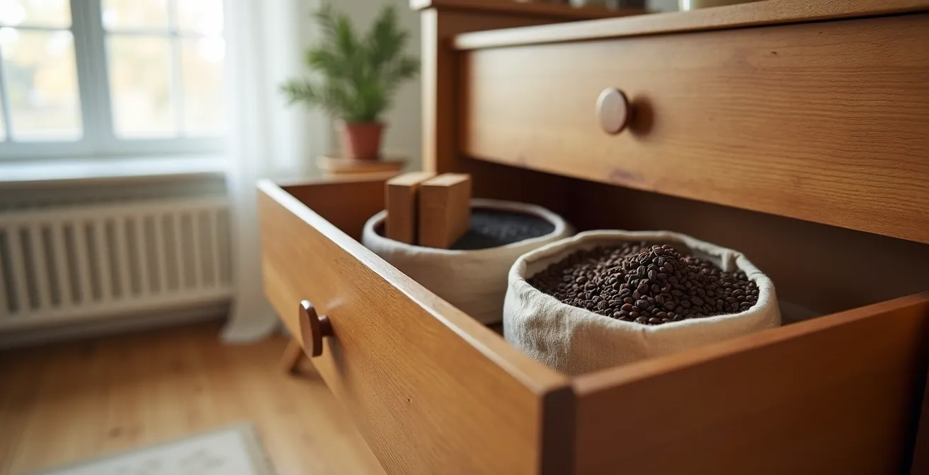 Verschiedene Hausmittel zur Geruchsbehandlung bei Vintage-Möbeln im Test