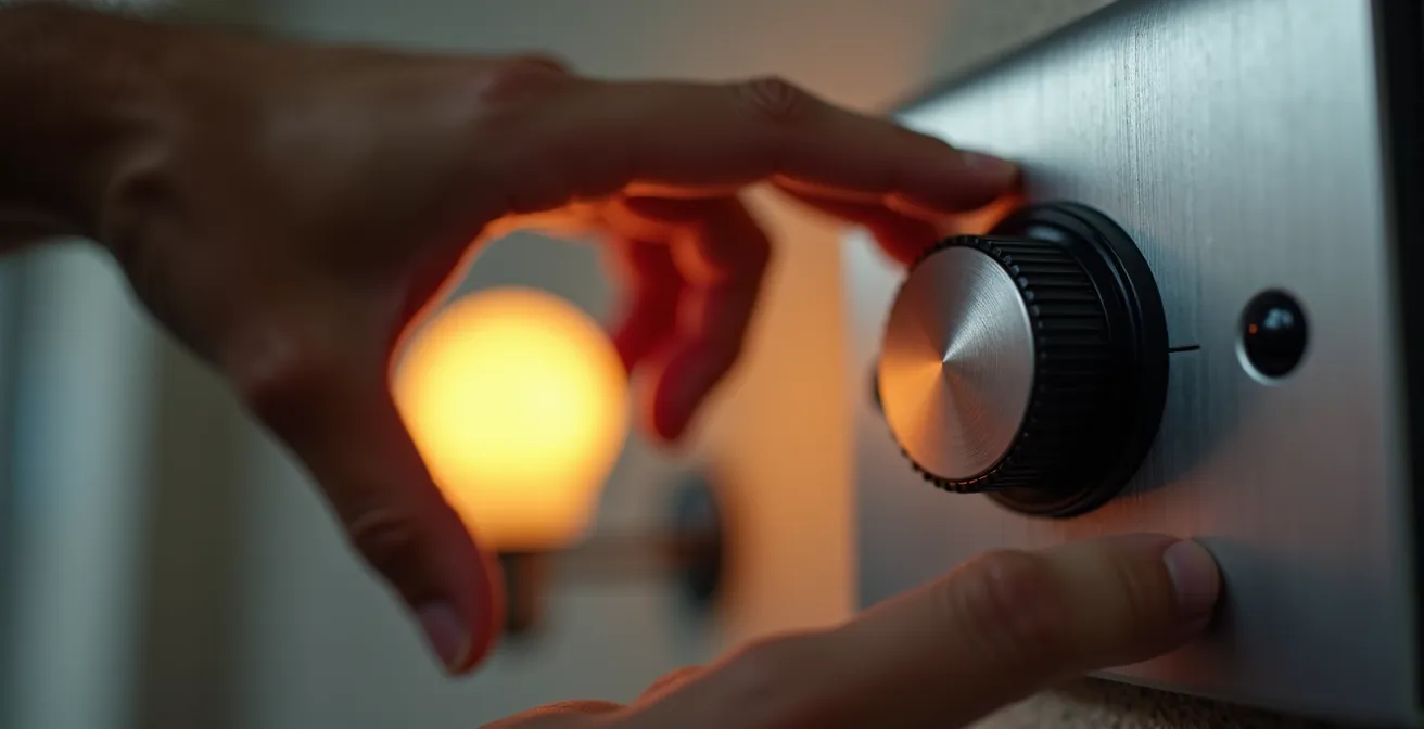 Detailaufnahme einer LED-Dimmer-Installation mit verschiedenen Dimmertypen