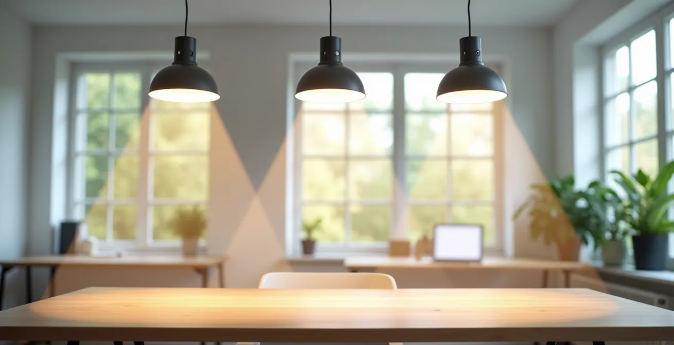 Visualisierung des Unterschieds zwischen Lumen und Lux mit verschiedenen Abstrahlwinkeln